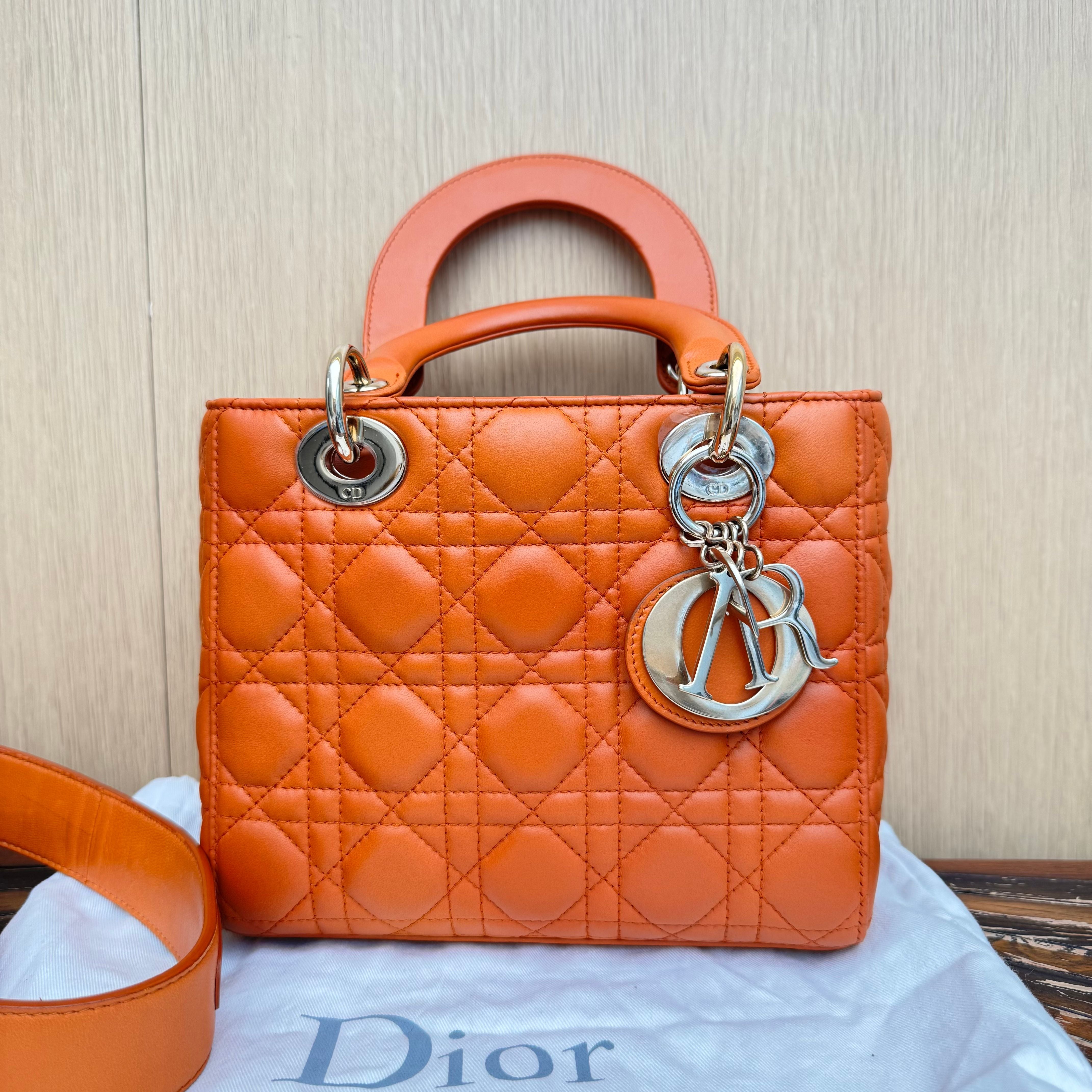 Orange Christian Dior Colorful Bag Christian Dior Neon Orange