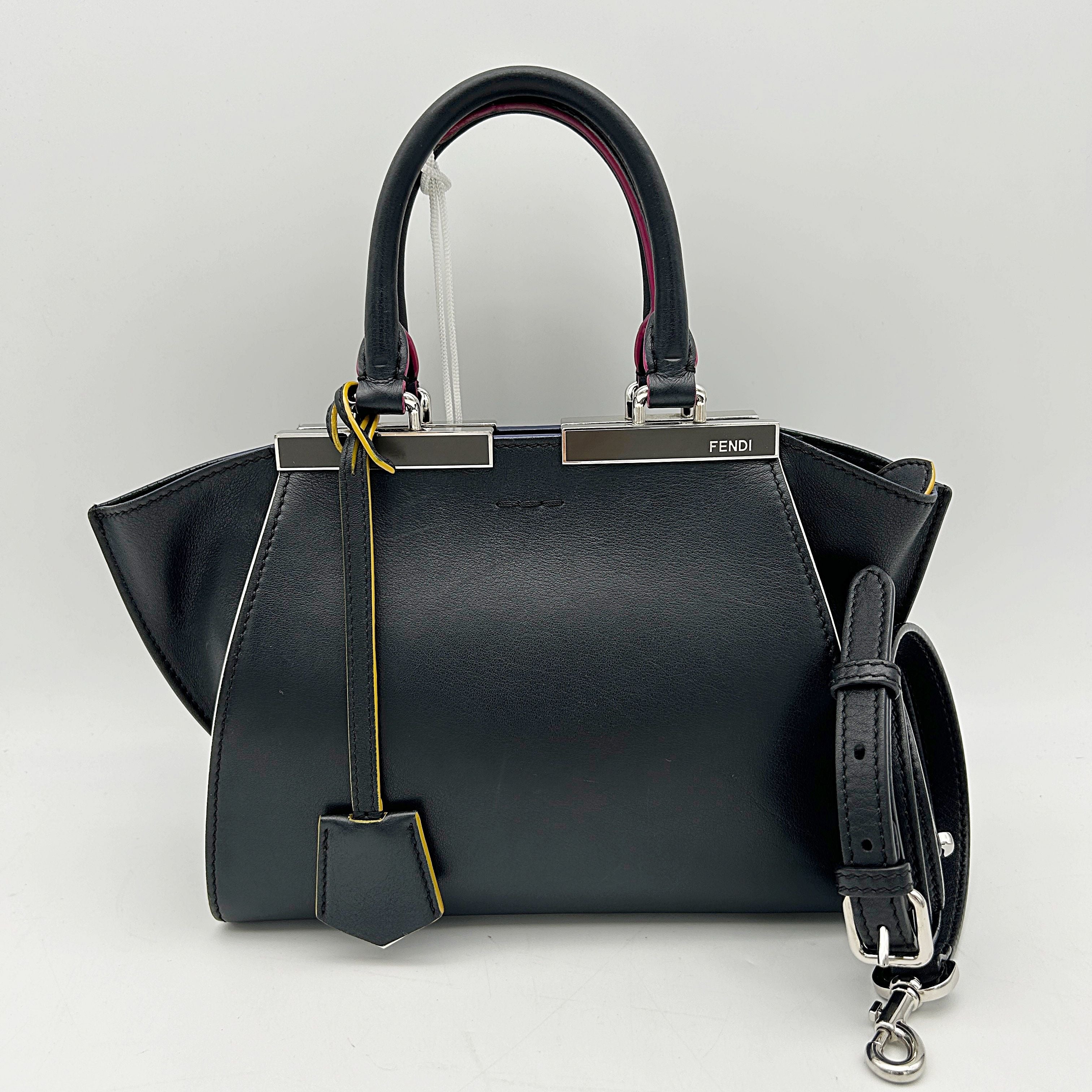 FENDI Vitello Dolce Mini 3Jours Tote Black LA15492 ShopShops