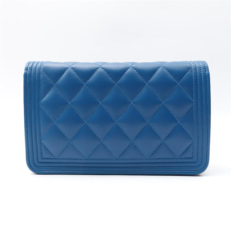 Chanel Blue Lambskin Quilted Shoulder Bag Medium.