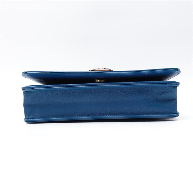 Chanel Blue Lambskin Quilted Shoulder Bag Medium.