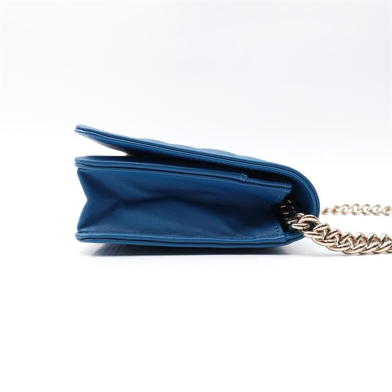 Chanel Blue Lambskin Quilted Shoulder Bag Medium.