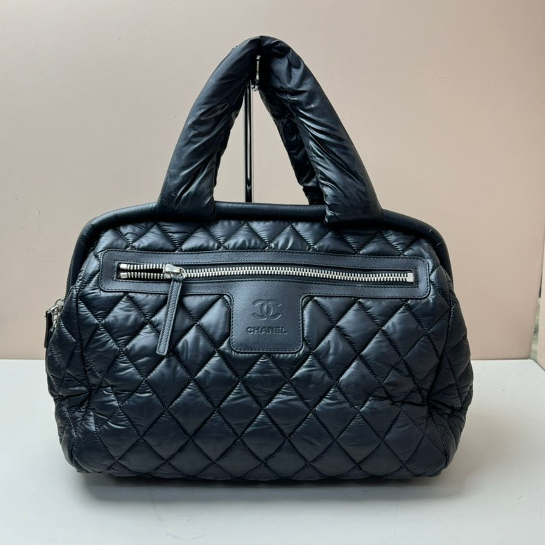 Chanel Cocoon Puffy Nylon Tote Bag in Black.
