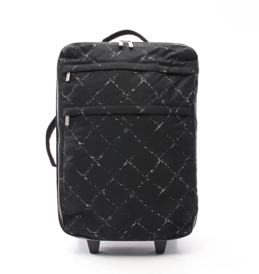 Chanel Black Canvas Luggage with Lock & Key Size 54.
