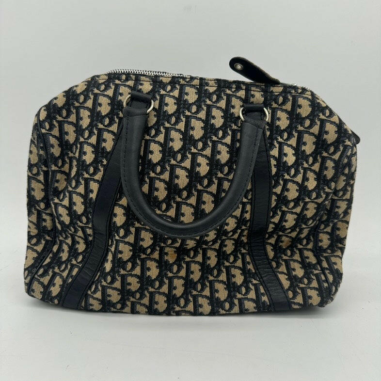 Dior Canvas Monogram Travel Bag Black and Beige Medium.