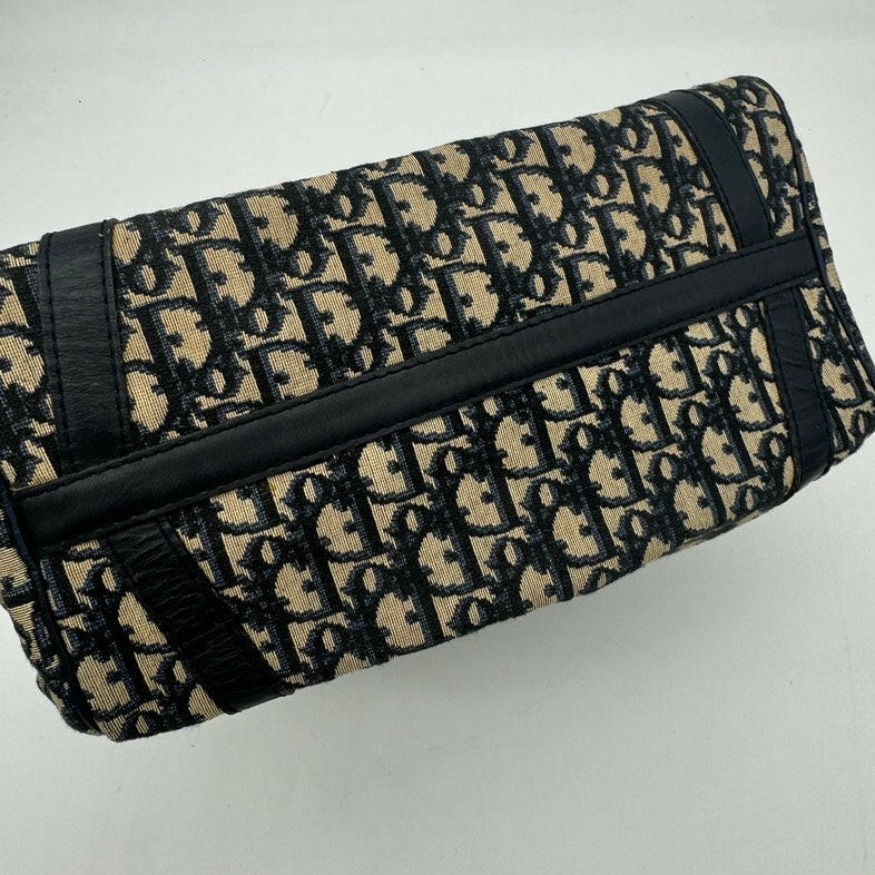 Dior Canvas Monogram Travel Bag Black and Beige Medium.
