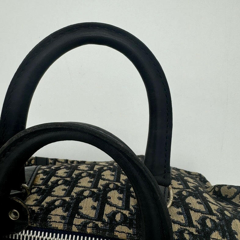 Dior Canvas Monogram Travel Bag Black and Beige Medium.
