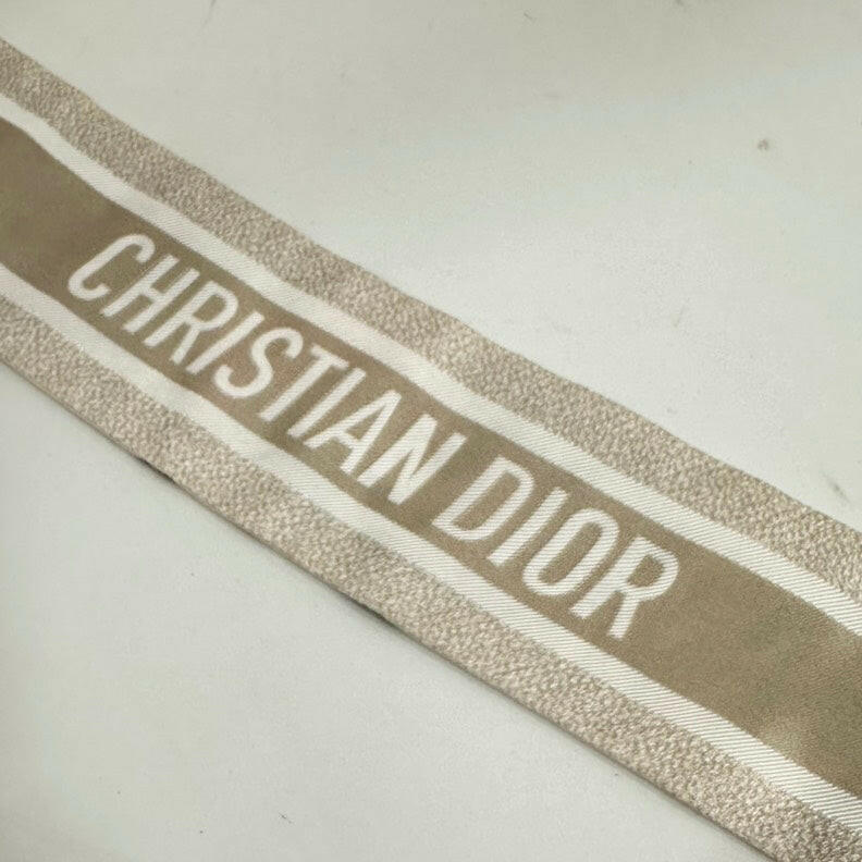 Christian Dior Silk Twilly Scarf with Floral Print, White/Multi-Color, One Size.
