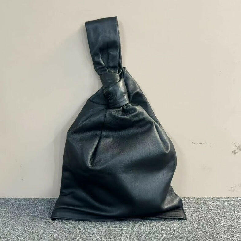 Bottega Veneta BV Black Knotted Hobo Bag - Large Size Leather Handbag.
