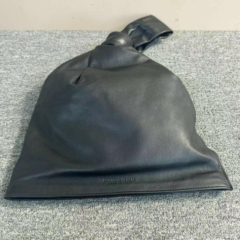 Bottega Veneta BV Black Knotted Hobo Bag - Large Size Leather Handbag.