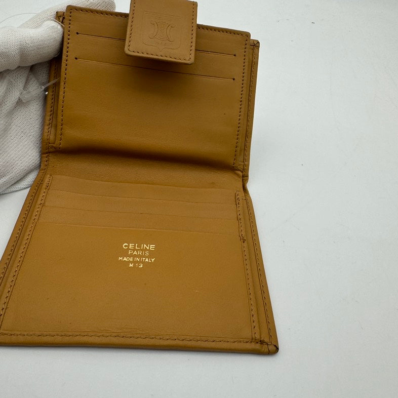 Celine Brown PVC Monogram Clutch Wristlet.