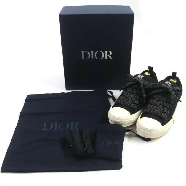 Dior Black Monogram Sneakers Size 41 with Box and Dust Bag.