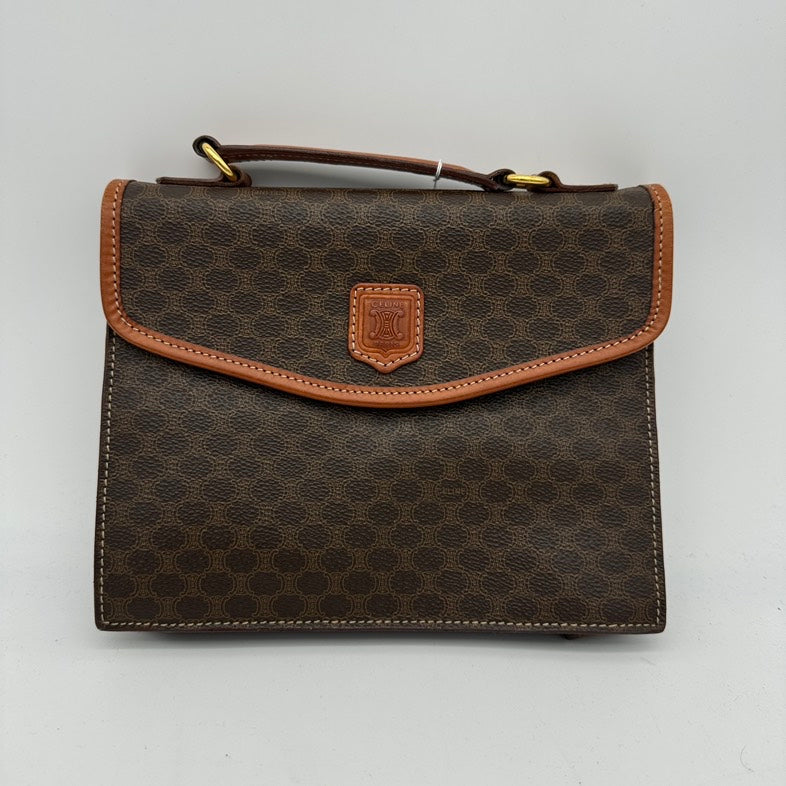 Celine Brown PVC Handbag Medium Size.