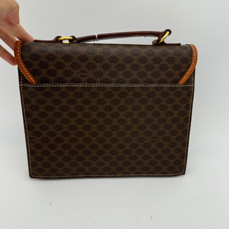 Celine Brown PVC Handbag Medium Size.
