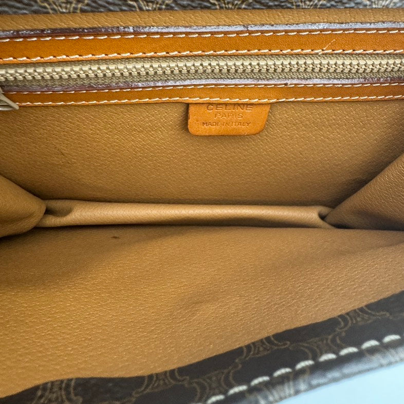 Celine Brown PVC Handbag Medium Size.