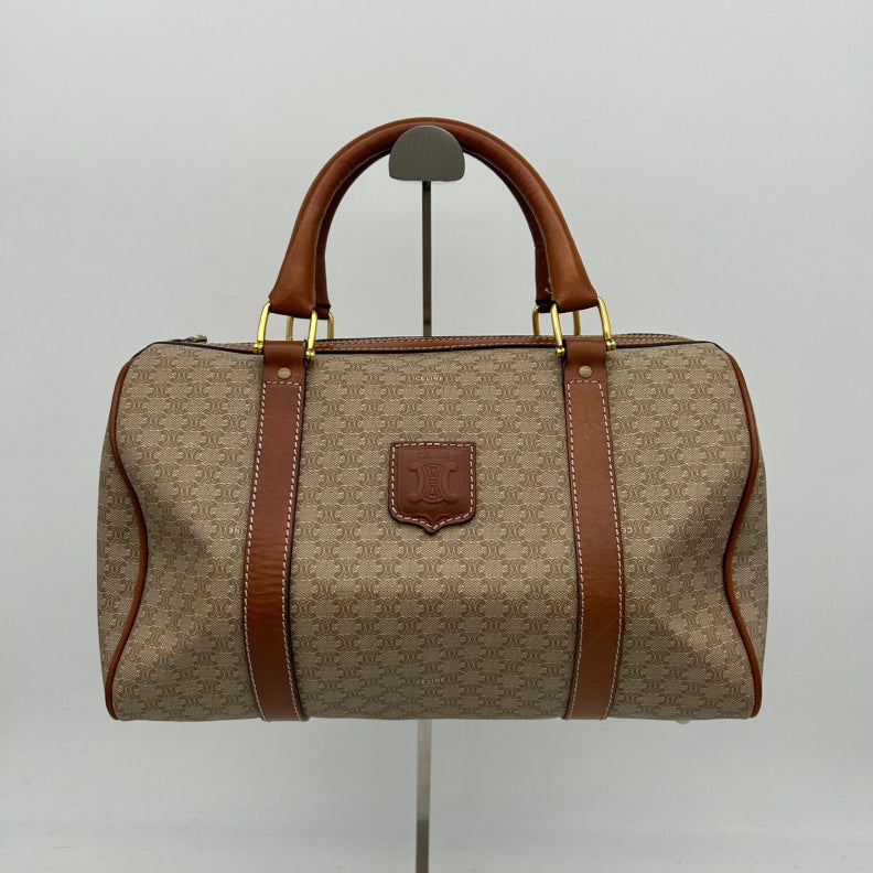 Celine Brown Monogram Canvas Leather Travel Bag Medium.