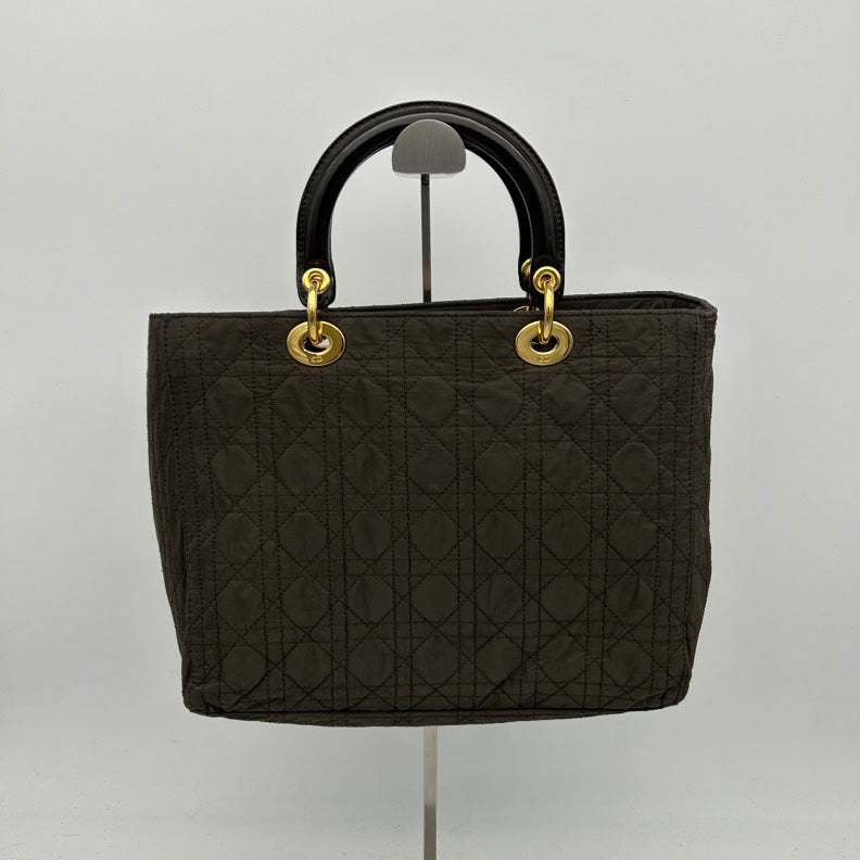 Dior Black Canvas Handbag Medium Size.