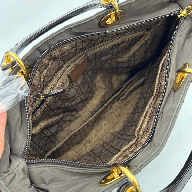 Dior Black Canvas Handbag Medium Size.
