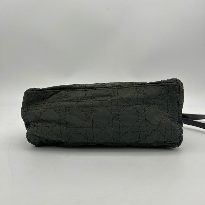 Dior Black Canvas Two Way Bag Medium Size.