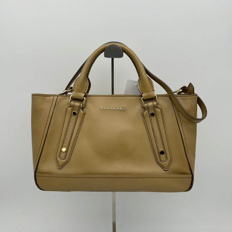 Burberry Tan Leather Two Way Bag Medium.