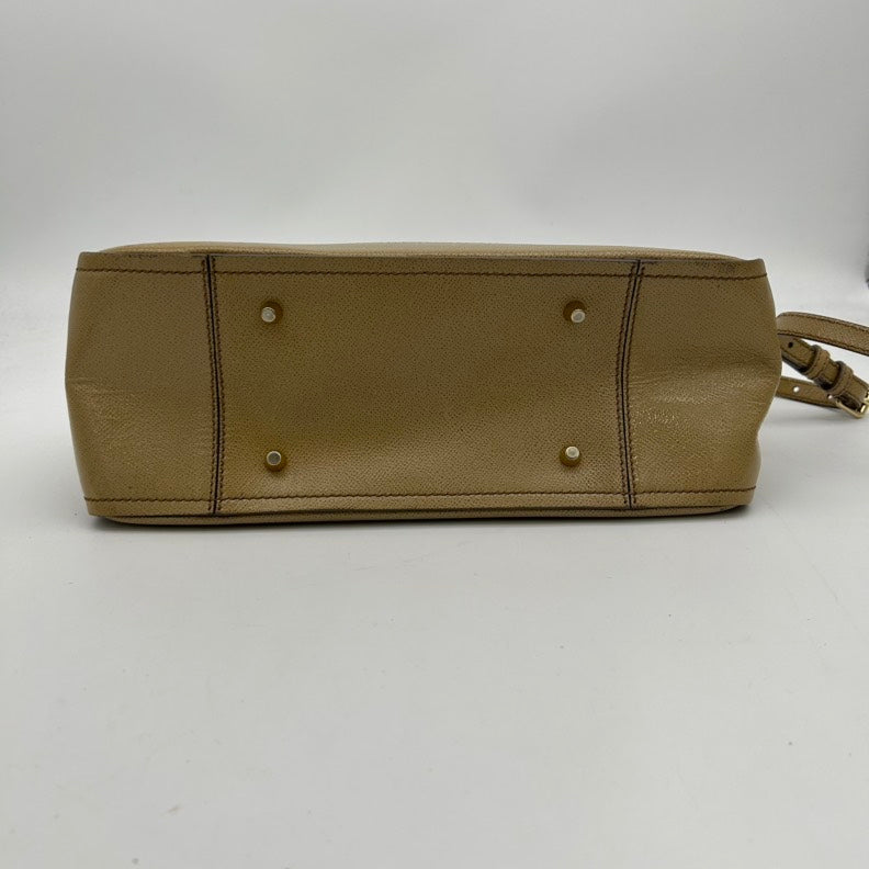 Burberry Tan Leather Two Way Bag Medium.