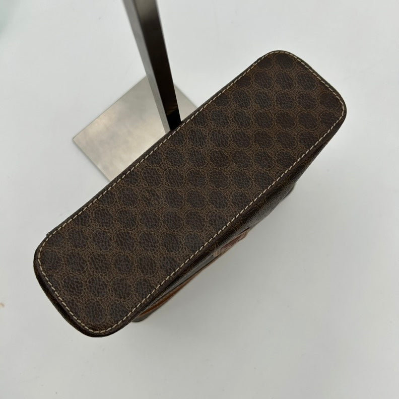 Celine Brown PVC Clutch Wristlet Medium Monogram Pattern.