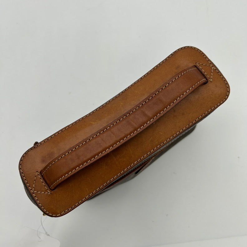Celine Brown PVC Clutch Wristlet Medium Monogram Pattern.