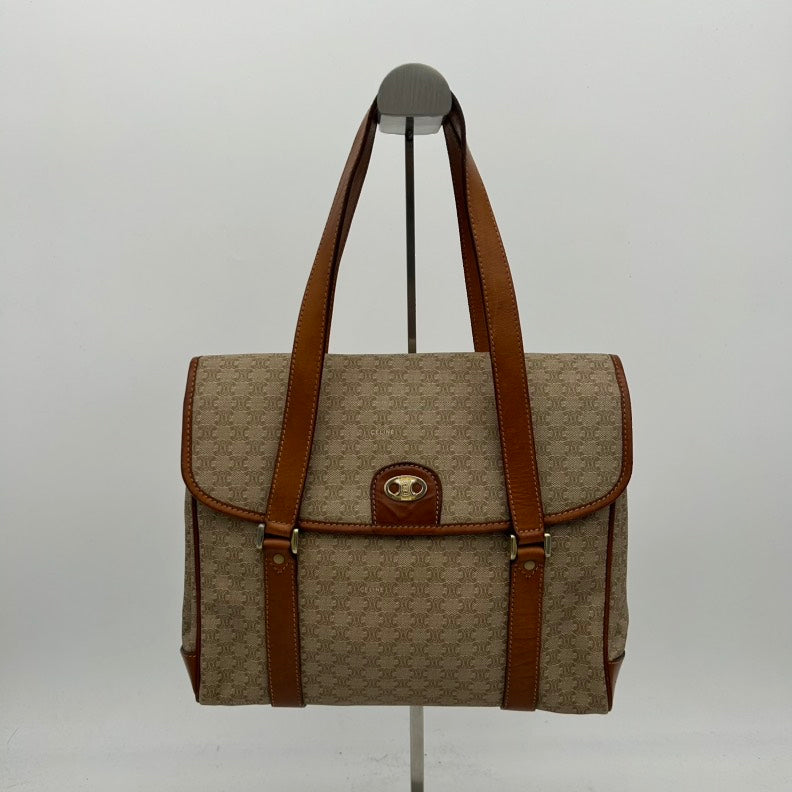 Celine PVC Beige Shoulder Bag Medium Size.