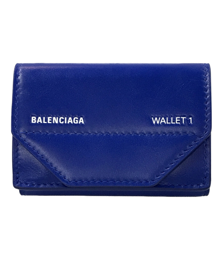 Balenciaga Wallet 1 Blue Leather Clutch and Wristlet.