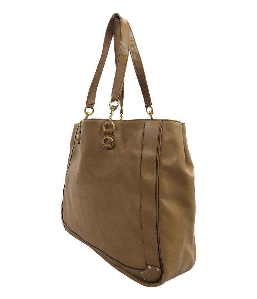 Chloe Large Tan Leather Shoulder Bag With Tassel Detailing.