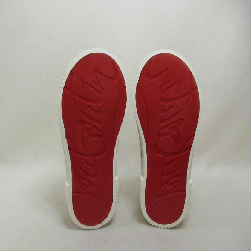 Christian Louboutin Pedro White Canvas Sneakers Cotton JP24.5cm.