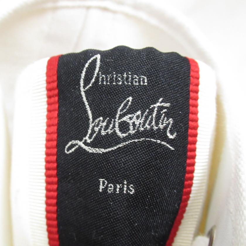 Christian Louboutin Pedro White Canvas Sneakers Cotton JP24.5cm.