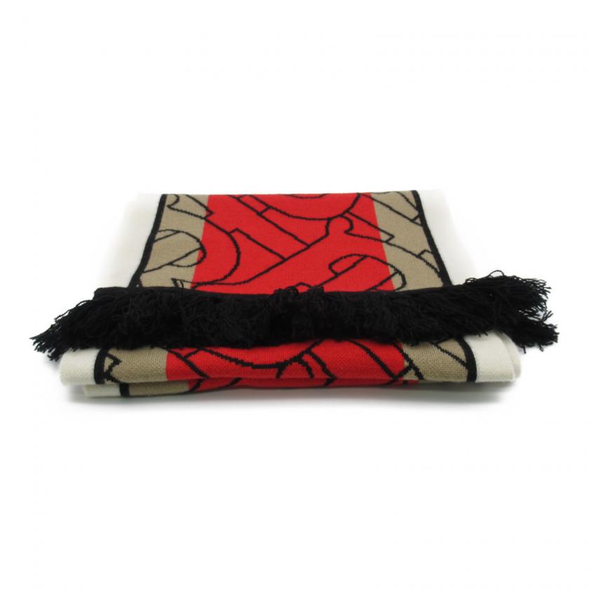 Burberry Red Cashmere Scarf.