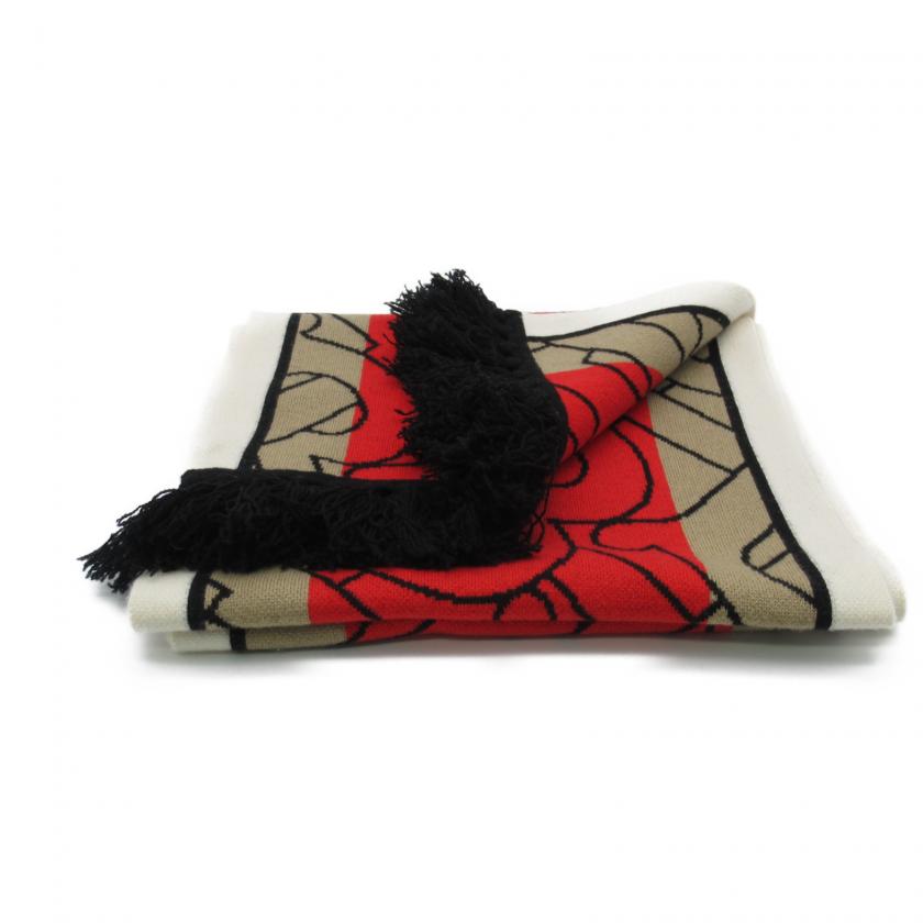 Burberry Red Cashmere Scarf.