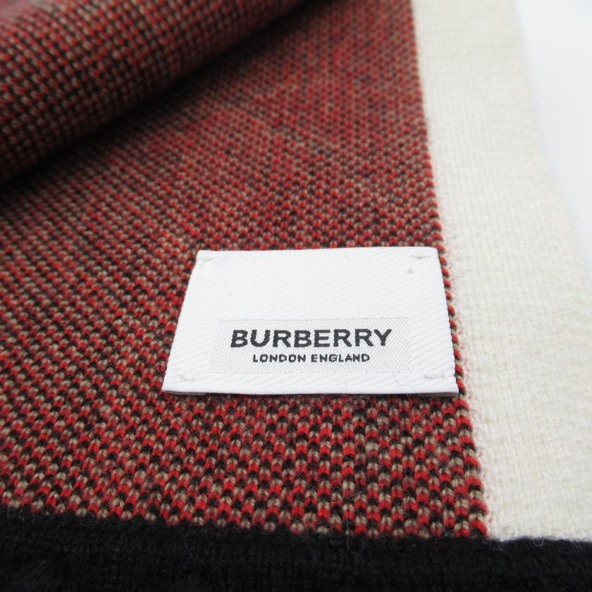 Burberry Red Cashmere Scarf.