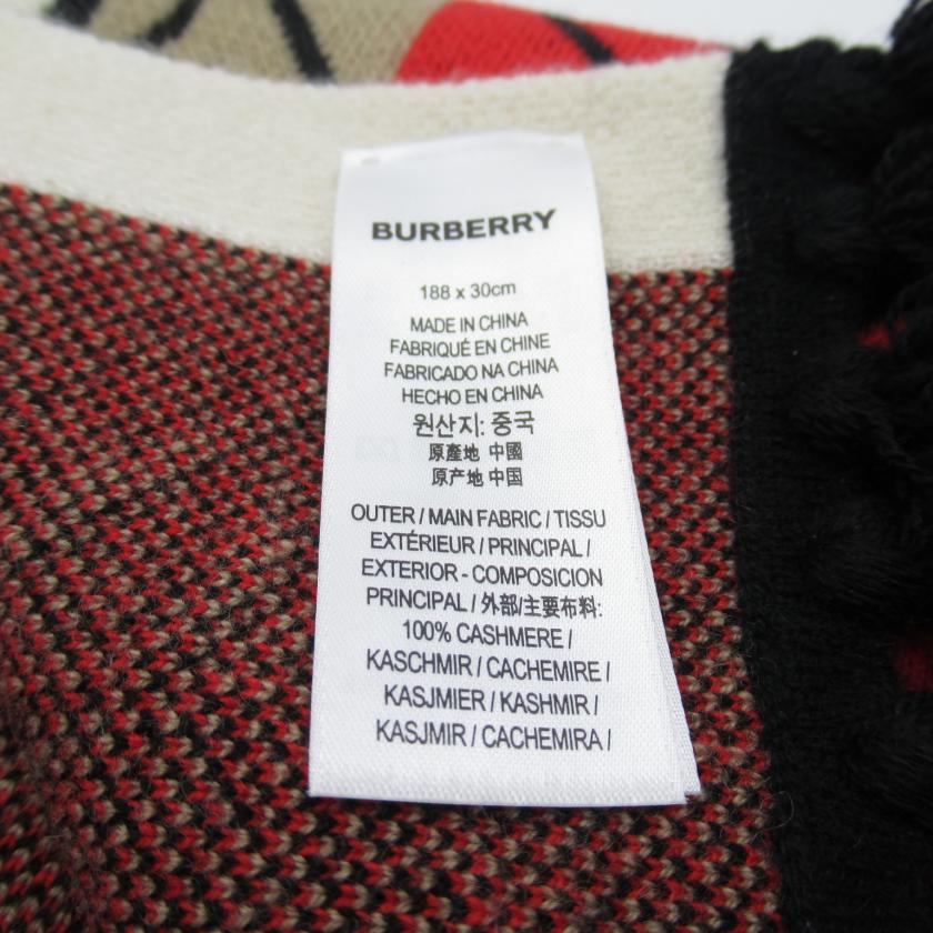 Burberry Red Cashmere Scarf.