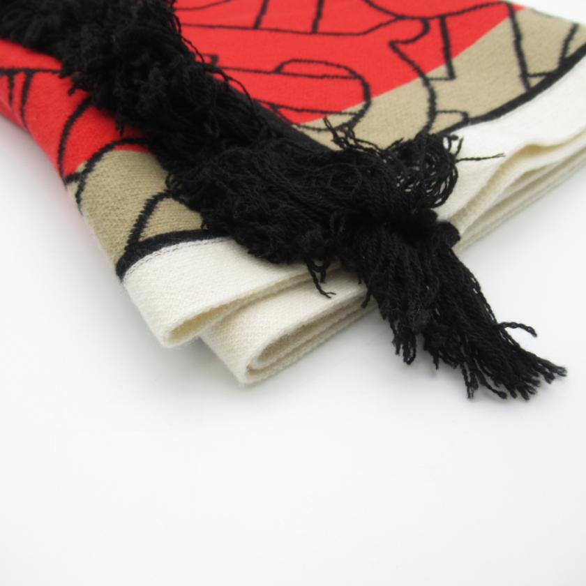 Burberry Red Cashmere Scarf.