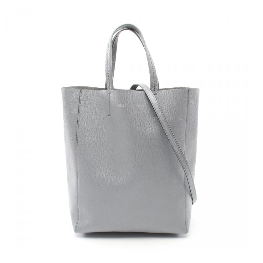 Celine Vertical Small 2WAY Gray Leather Hippopotamus Handbag Tote Bag.