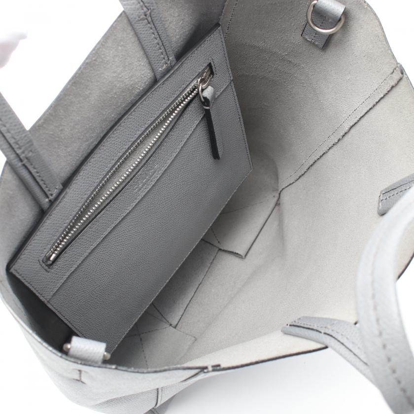 Celine Vertical Small 2WAY Gray Leather Hippopotamus Handbag Tote Bag.