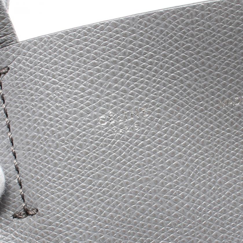 Celine Vertical Small 2WAY Gray Leather Hippopotamus Handbag Tote Bag.