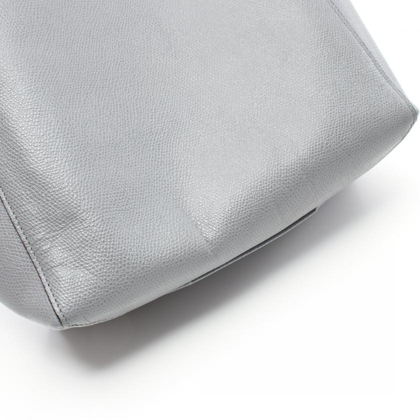 Celine Vertical Small 2WAY Gray Leather Hippopotamus Handbag Tote Bag.