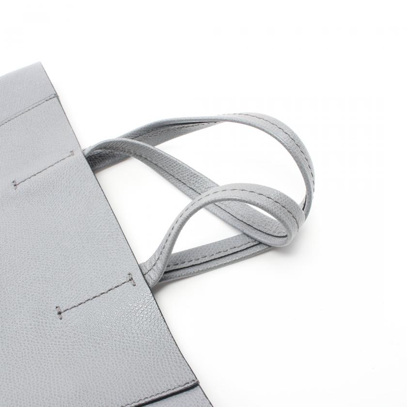 Celine Vertical Small 2WAY Gray Leather Hippopotamus Handbag Tote Bag.