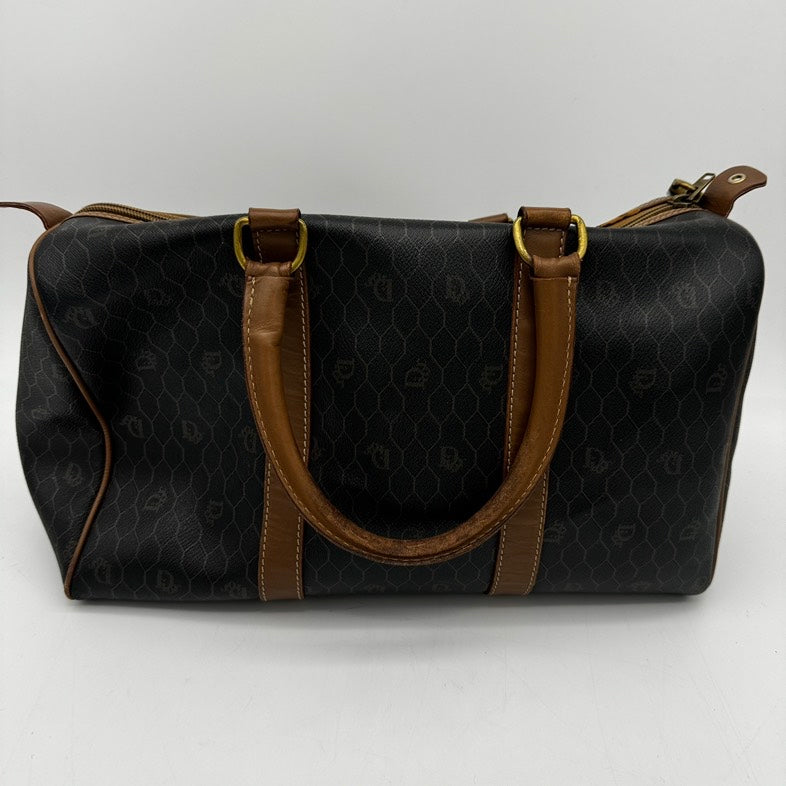 Dior Black Brown Leather Travel Bag Large.
