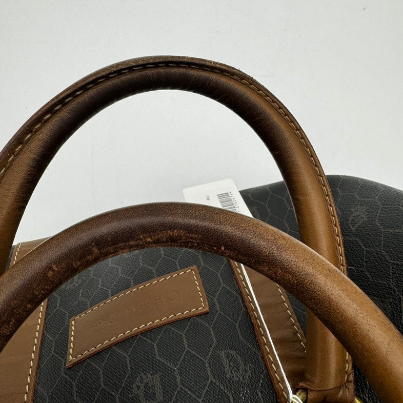 Dior Black Brown Leather Travel Bag Large.