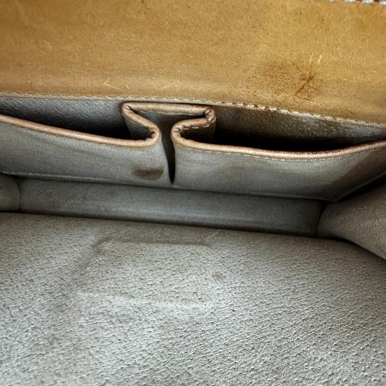 Celine Brown PVC Handbag with Gold Hardware Medium.